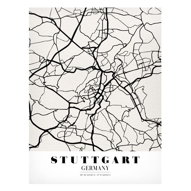 Magnet boards maps Stuttgart City Map - Classic