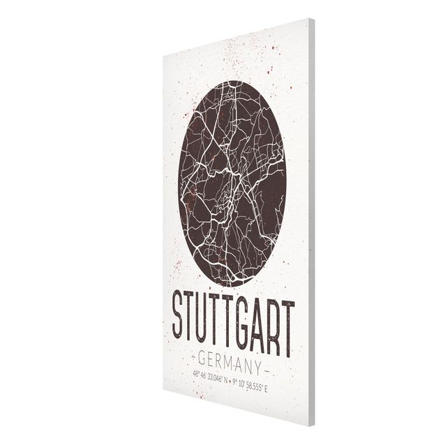 Magnet boards sayings & quotes Stuttgart City Map - Retro