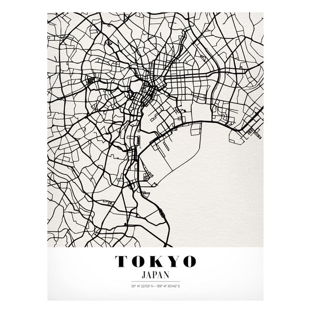 Tokyo wall art Tokyo City Map - Classic