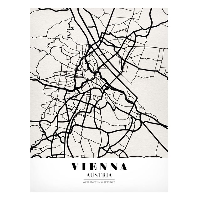 Magnet boards maps Vienna City Map - Classic