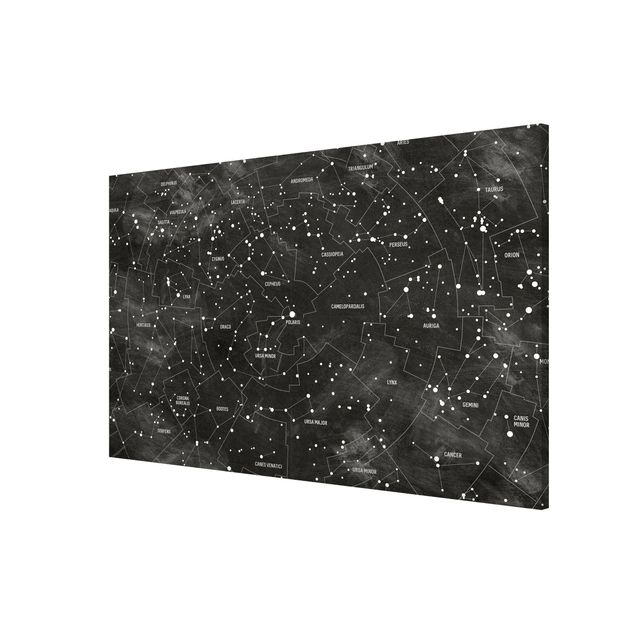 Framed world map Map Of Constellations Blackboard Look