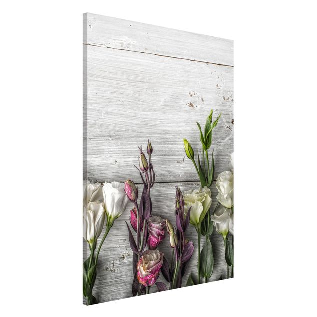 Magnet boards flower Tulip Rose Shabby Wood Look