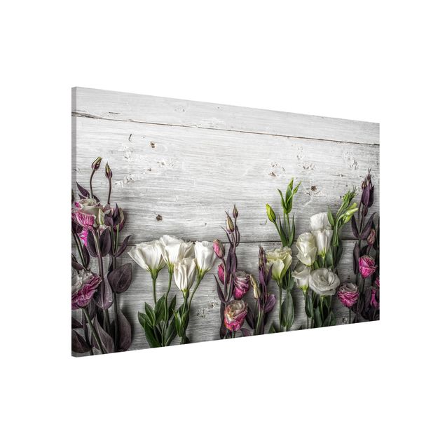 Floral prints Tulip Rose Shabby Wood Look
