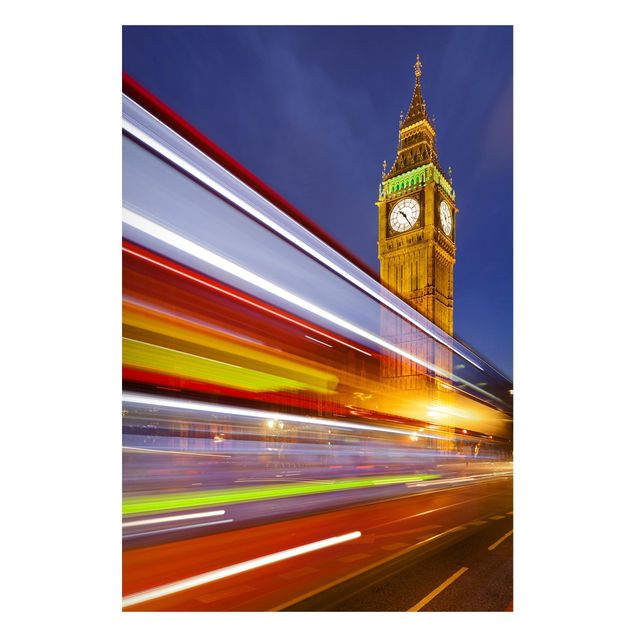 London art prints Traffic in London at the Big Ben at night