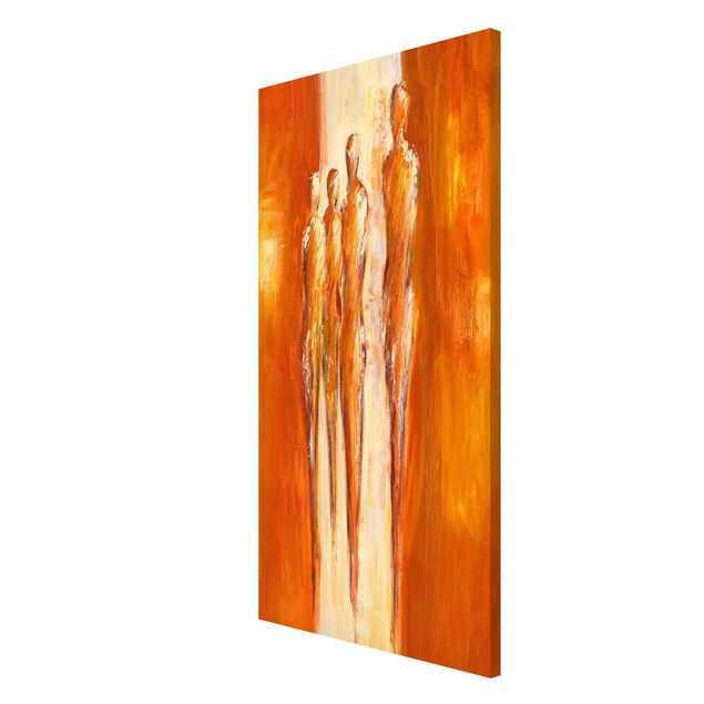 Abstract canvas wall art Petra Schüßler - Four Figures In Orange 02