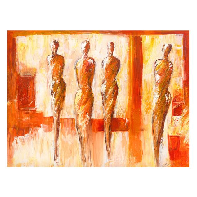 Art posters Petra Schüßler - Four Figures In Orange