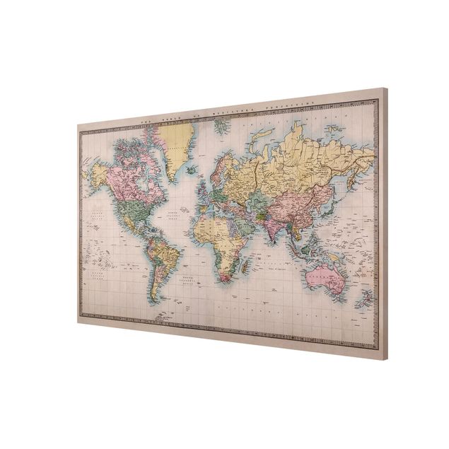 Prints vintage Vintage World Map Around 1850