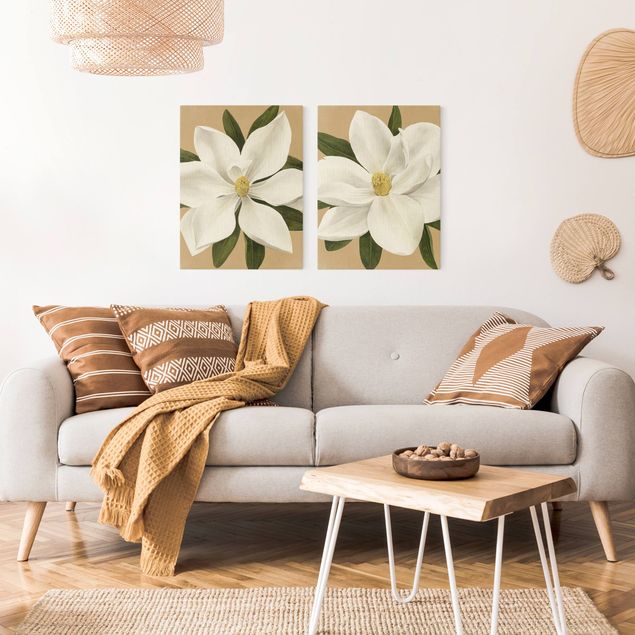 Floral picture Magnolia On Gold