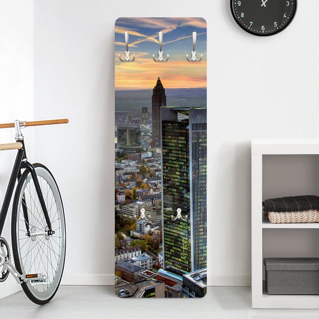 Wall mounted coat rack architecture and skylines MAINhattan