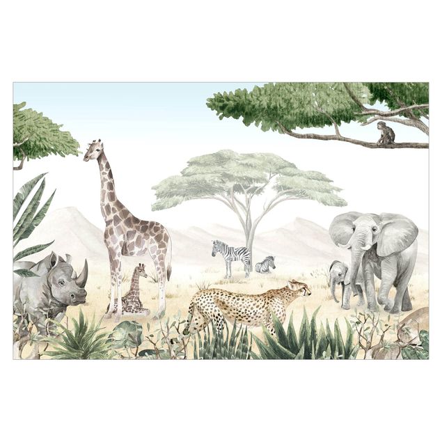 Modern wallpaper designs Majestic animal world of the savannah