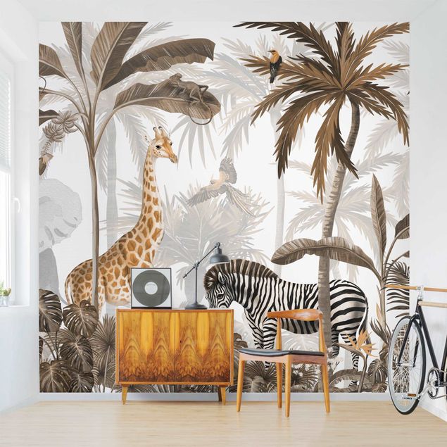 Wallpapers giraffe Majestic animal world in the jungle sepia