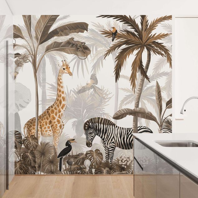 Wallpapers zebra Majestic animal world in the jungle sepia