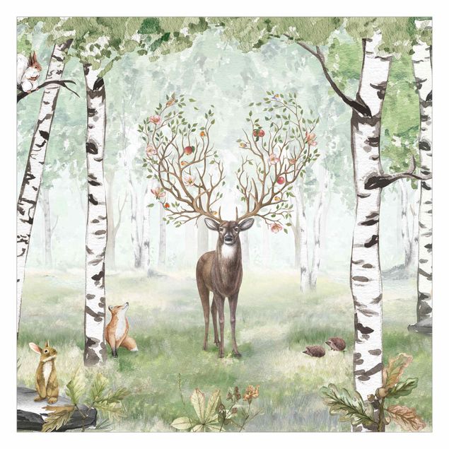 Kikki Belle Majestic deer in the birch forest