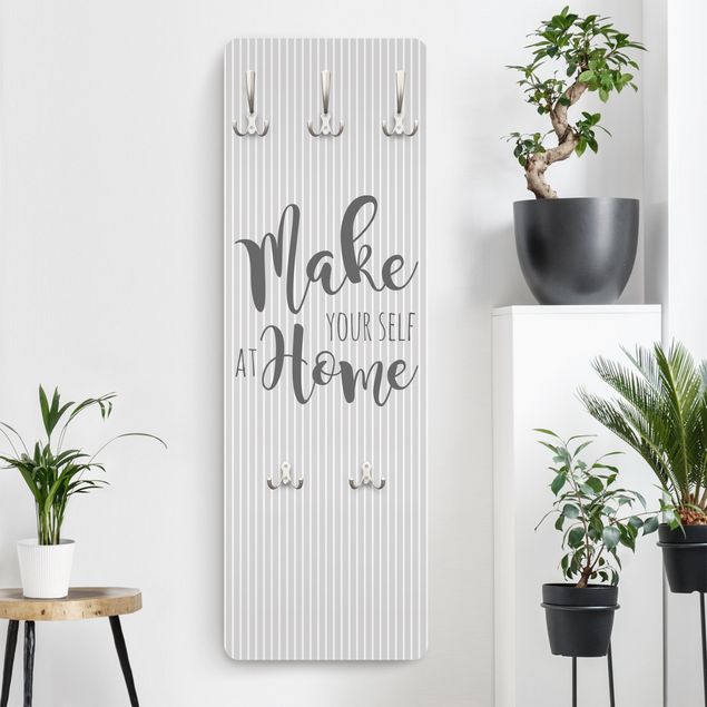 Wall mounted coat rack sayings & quotes Make yourself at Home