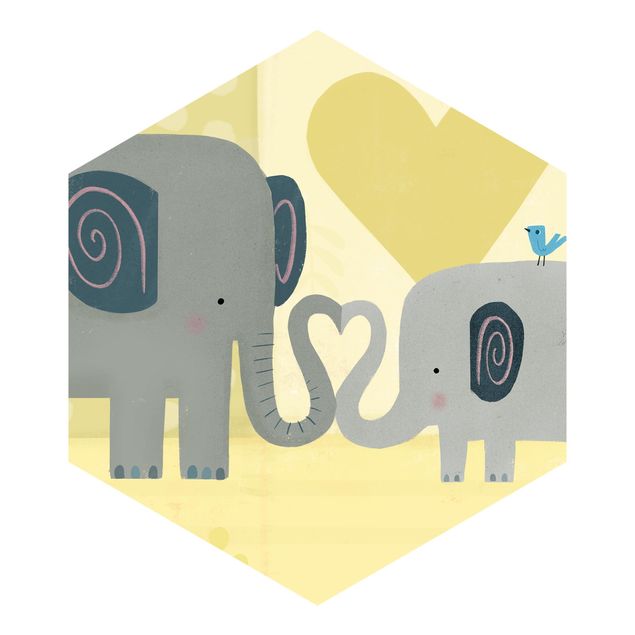 Gray wallpaper Mum And I - Elephants