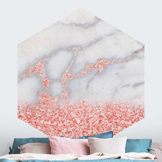 Wallpapers marble Marble Look With Pink Confetti