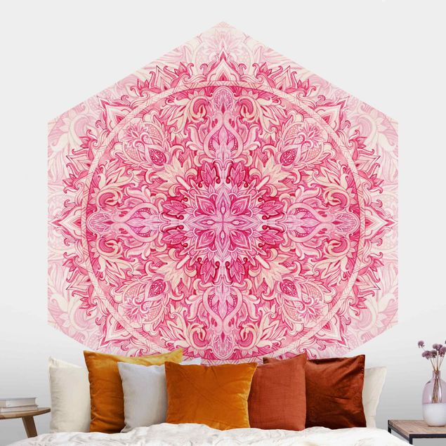 Kitchen Mandala Watercolour Ornament Pattern Pink