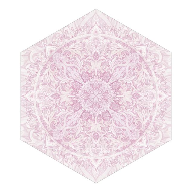 Adhesive wallpaper Mandala Watercolour Ornament Pink
