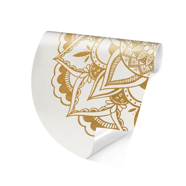 Wallpapers gold and silver Mandala Flower Gold White