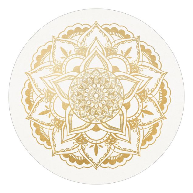 Modern wallpaper designs Mandala Flower Gold White