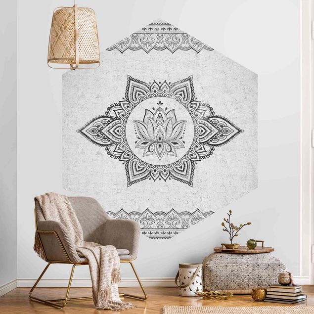 Wallpapers patterns Mandala Lotus Concrete Look