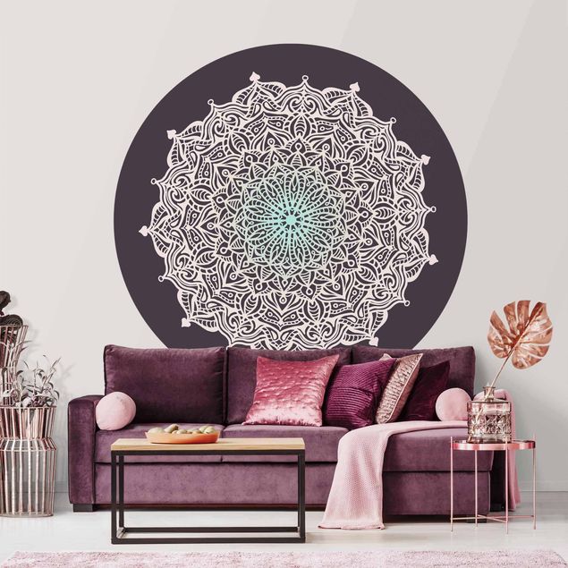 Kitchen Mandala Ornament In Rose And Blue
