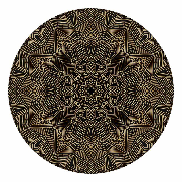 Modern wallpaper designs Mandala Star Pattern Gold Black