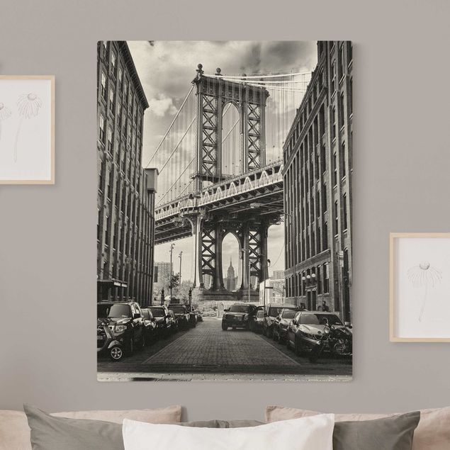 New York canvas art Manhattan Bridge in America