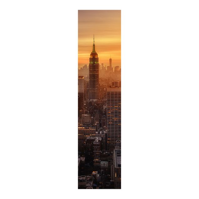 Sliding panel curtains architecture and skylines Manhattan Skyline Evening
