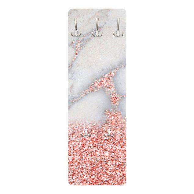 Wall coat rack Marble Look With Pink Confetti