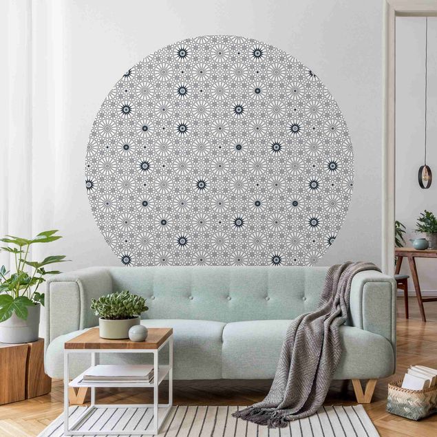 Wallpapers dots Moroccan Flower Line Pattern