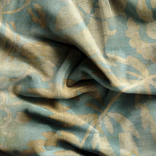 vintage curtains Moroccan Collage In Gold And Turquoise II