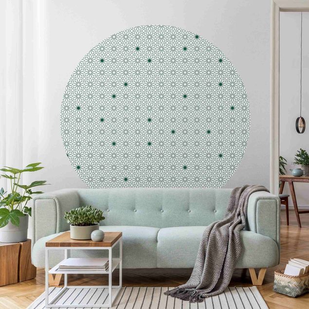 Spotty wallpaper Moroccan Star Line Pattern