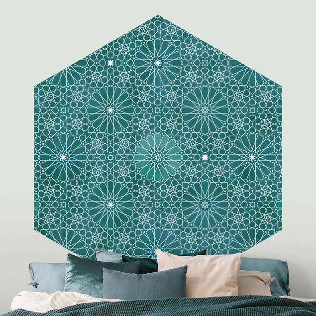 Geometric shapes wallpaper Moroccan Flower Pattern
