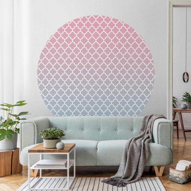 Kitchen Moroccan Pattern With Gradient In Pink Blue