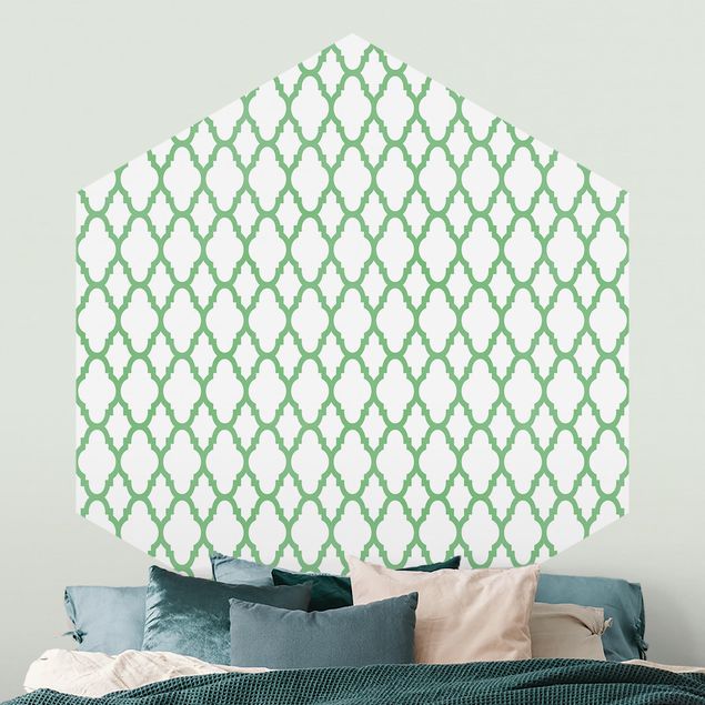 Geometric shapes wallpaper Moroccan Honeycomb Line Pattern