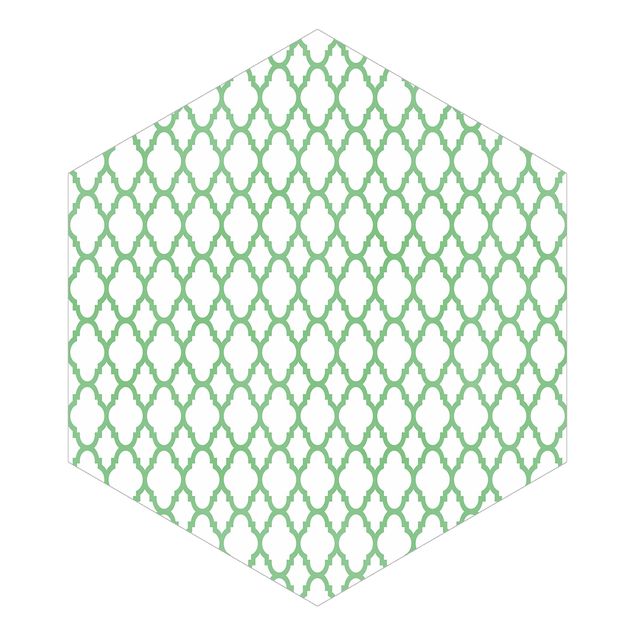 Wallpapers green Moroccan Honeycomb Line Pattern