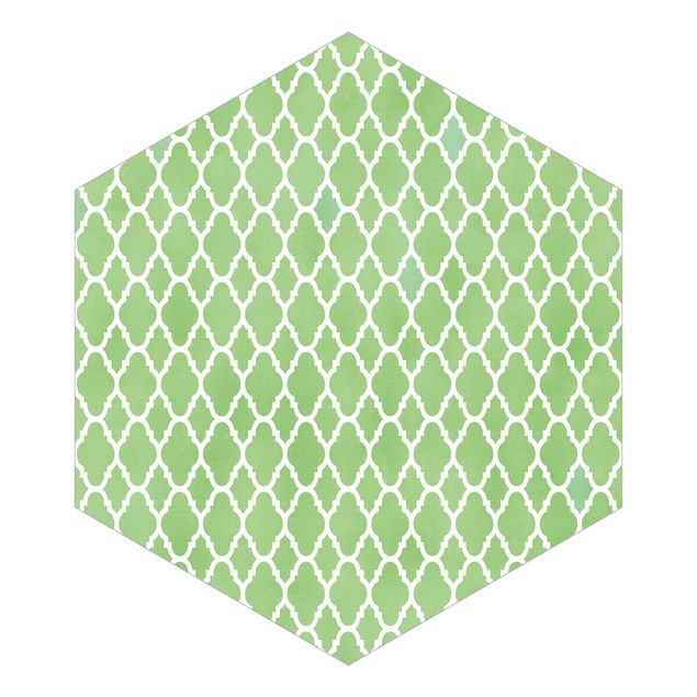 Wallpapers green Moroccan Honeycomb Pattern