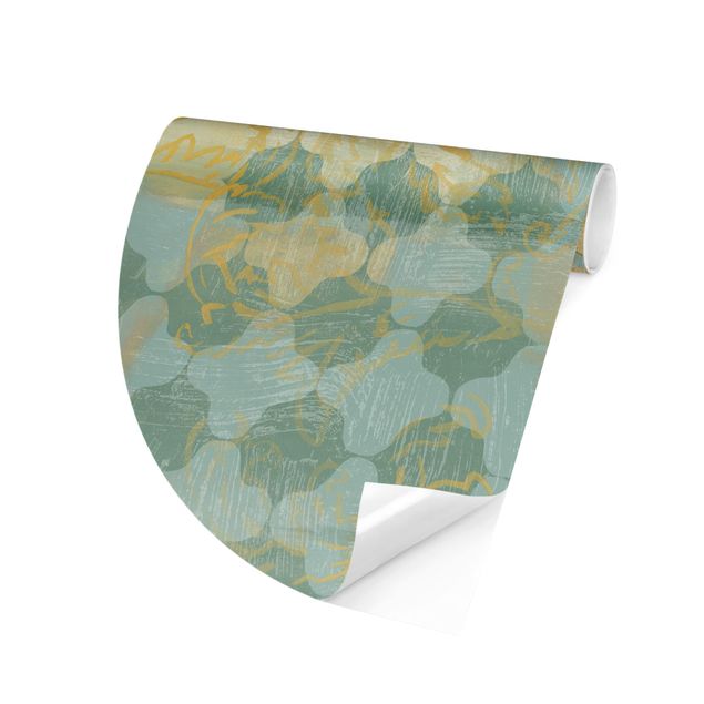 Vintage aesthetic wallpaper Moroccan Collage In Gold And Turquoise II