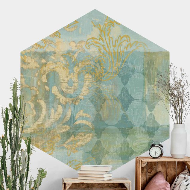 Kitchen Moroccan Collage In Gold And Turquoise