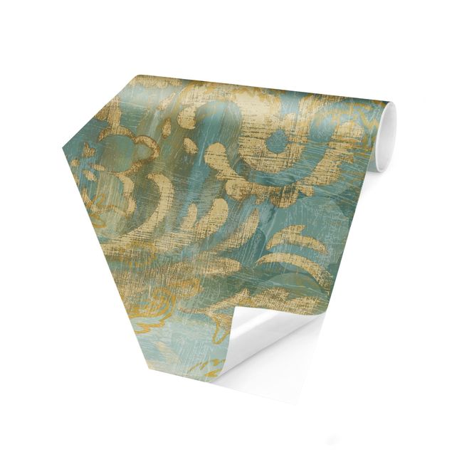 Wallpapers modern Moroccan Collage In Gold And Turquoise