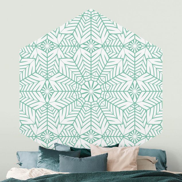 Wallpapers geometric Moroccan XXL Tile Pattern In Turquoise