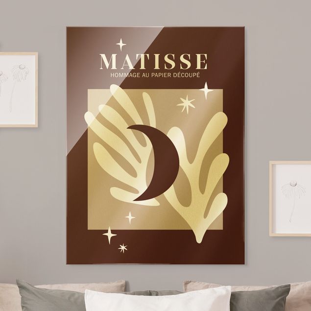 Contemporary art prints Matisse Interpretation - Moon And Stars Red