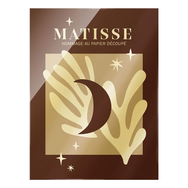 Prints Matisse Interpretation - Moon And Stars Red