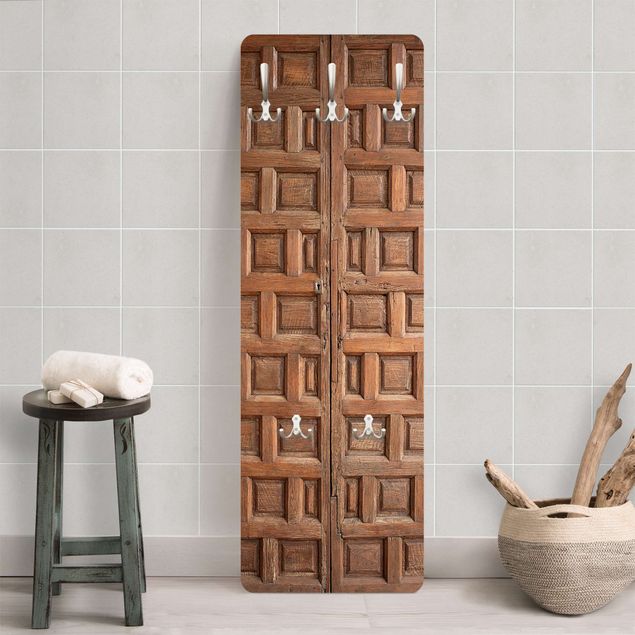 Wall mounted coat rack wood Mediterranean Wooden Door From Granada