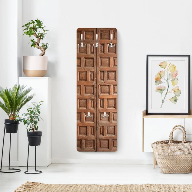 Wall mounted coat rack brown Mediterranean Wooden Door From Granada