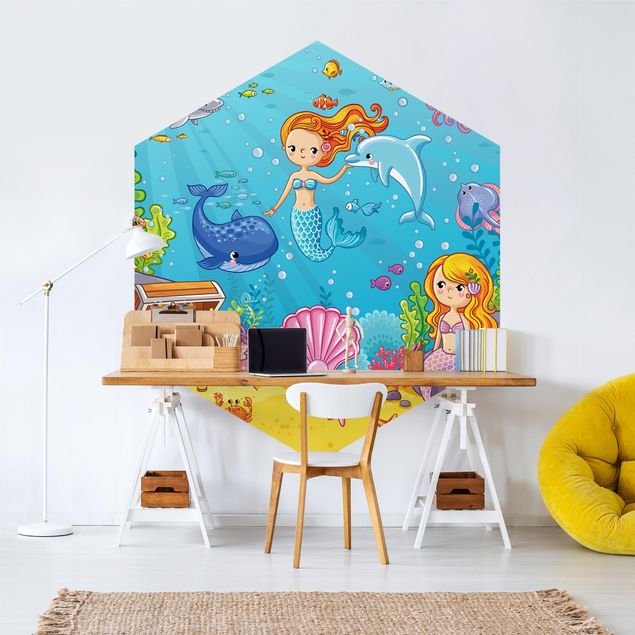 Contemporary wallpaper Mermaid Underwater World