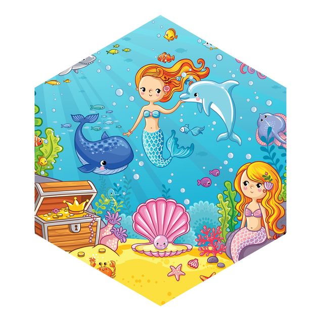 Peel and stick wallpaper Mermaid Underwater World
