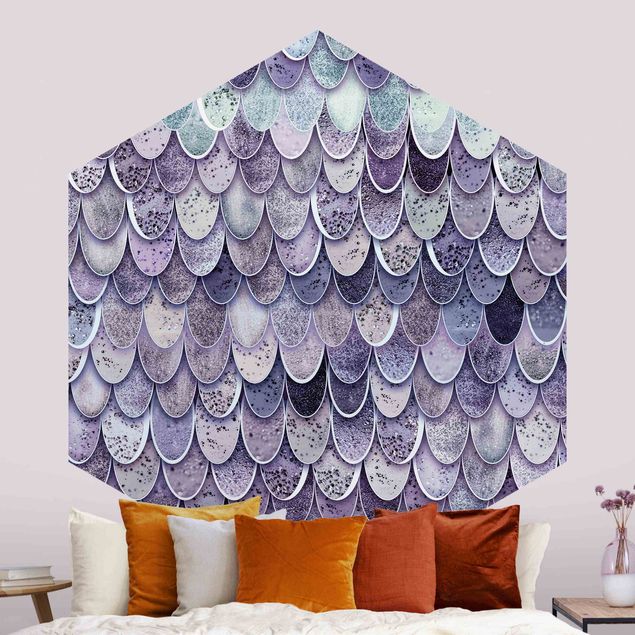 Modern wallpaper designs Mermaid Magic In Purple