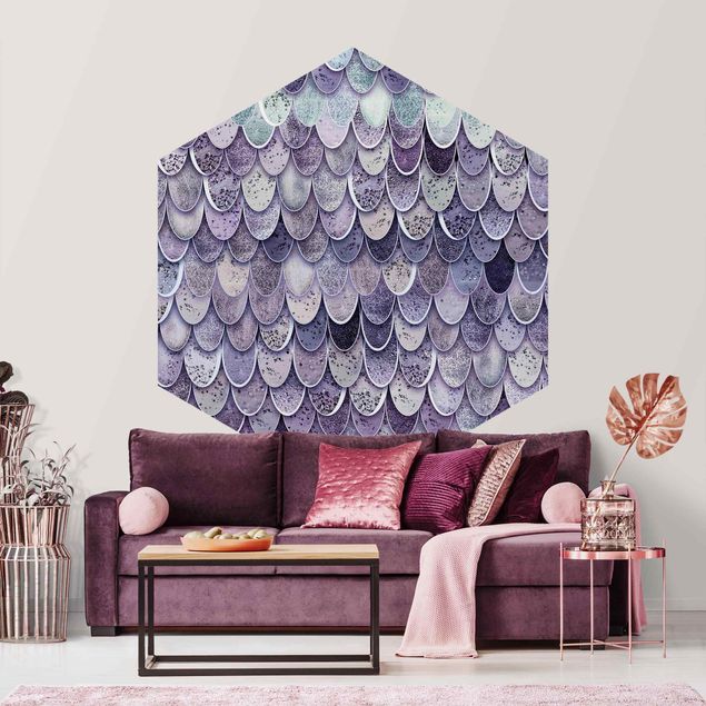Wallpapers patterns Mermaid Magic In Purple